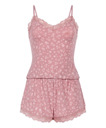 Ensemble de pyjama Jersey avec dentelle - Rose, Rose, coloris