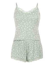 Ensemble de pyjama Jersey avec dentelle - Vert, Vert, coloris