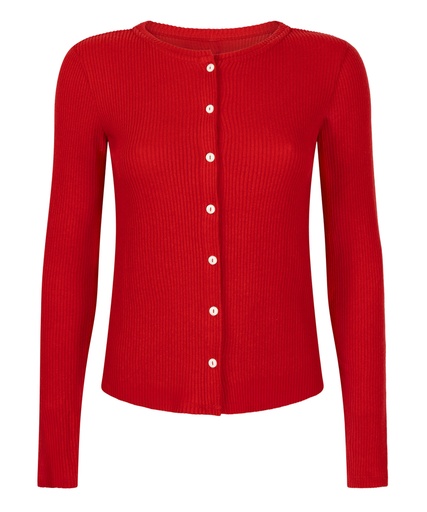 Gilet en Jersey Côtelé - Rouge