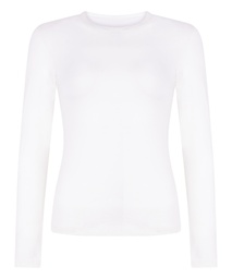 Haut à manches longues en coton doux - Blanc, Blanc, coloris