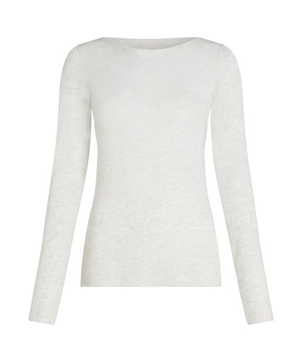 Haut avec cachemire à col bateau super soft - Gris