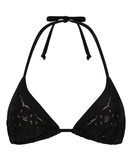 Haut de bikini triangle Boho - Noir