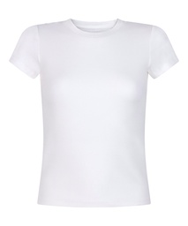 Haut de pyjama manches courtes rib crew neck - Blanc