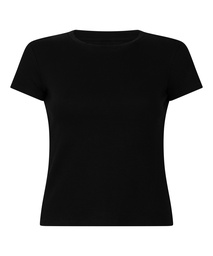 Haut de pyjama manches courtes rib crew neck - Noir, Noir, coloris