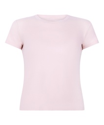 Haut de pyjama manches courtes rib crew neck - Rose, Rose, coloris