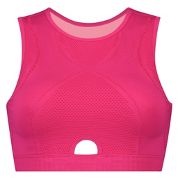 HKMX Round Knit Bikini Crop Top - Pink, Rose, coloris