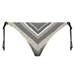 Jacquard Goddess Tanga Bikini Bottoms Doutzen - Black