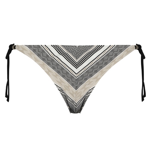 Jacquard Goddess Tanga Bikini Bottoms Doutzen - Black