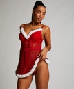 Sexy Santa Wired Slip Dress - Red