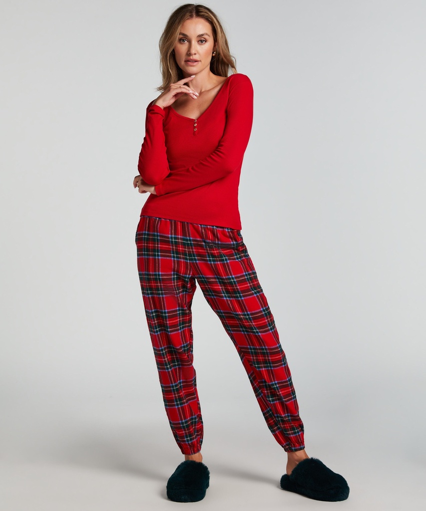 Pantalon de Pyjama Flanel - Rouge tomate