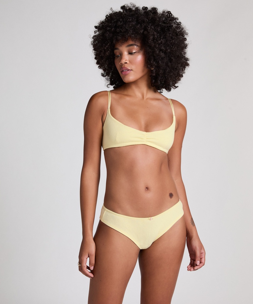 Culotte brésilienne Pointelle - Jaune