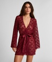Kimono en dentelle intégrale - Rouge