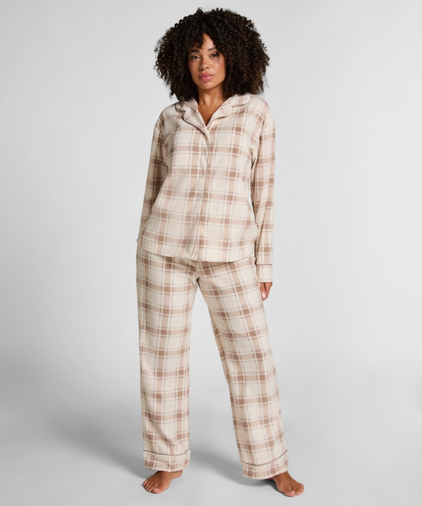 Pyjama en polaire - Blanc grisé
