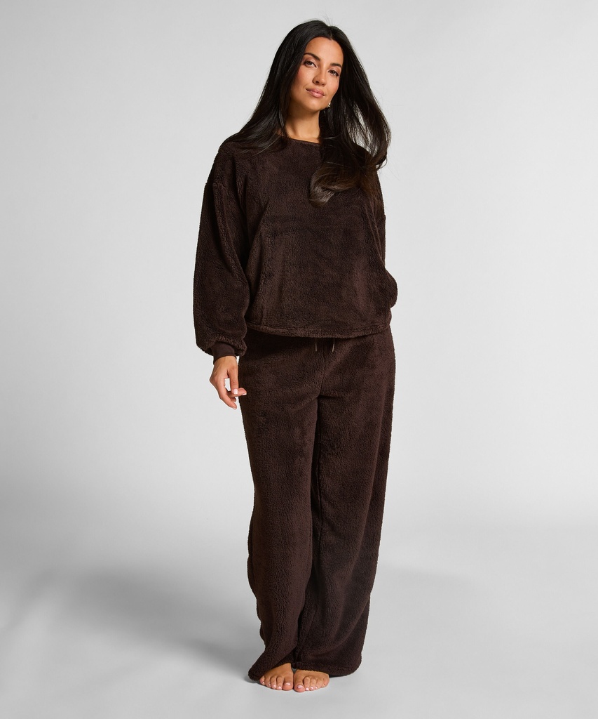 Top à manches longues Fluffy Fleece - Marron