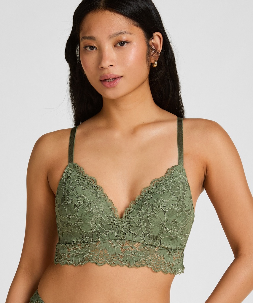 Soutien-gorge sans armatures préformé Andrea - Vert kaki