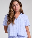 Veste à manches courtes en Seersucker - Bleu