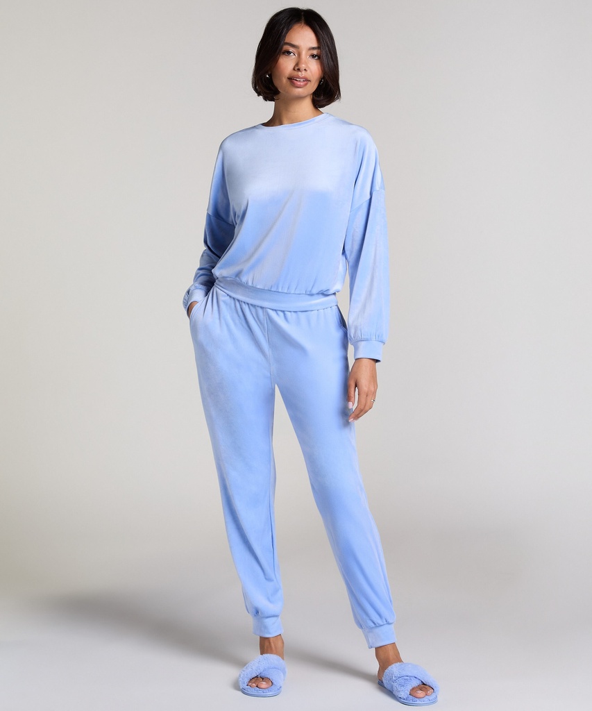 Pantalon de jogging Velours - Bleu ciel