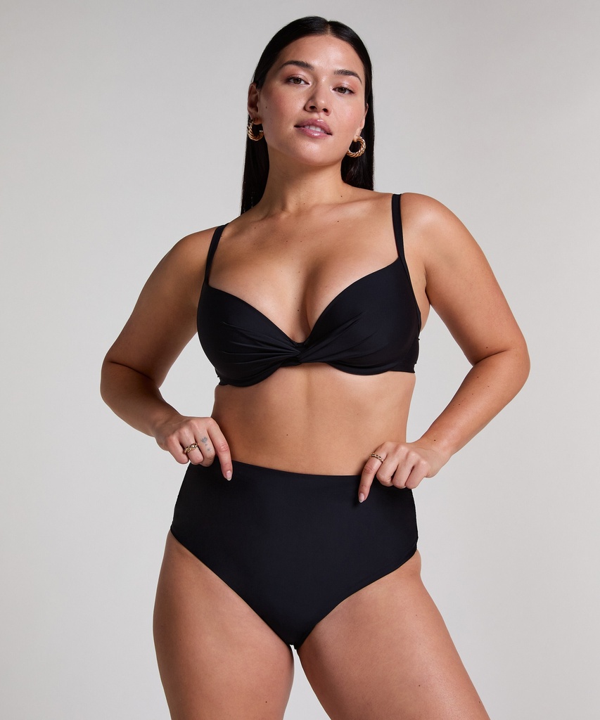 Bas de bikini taille haute Cheeky shaping Luna - Noir