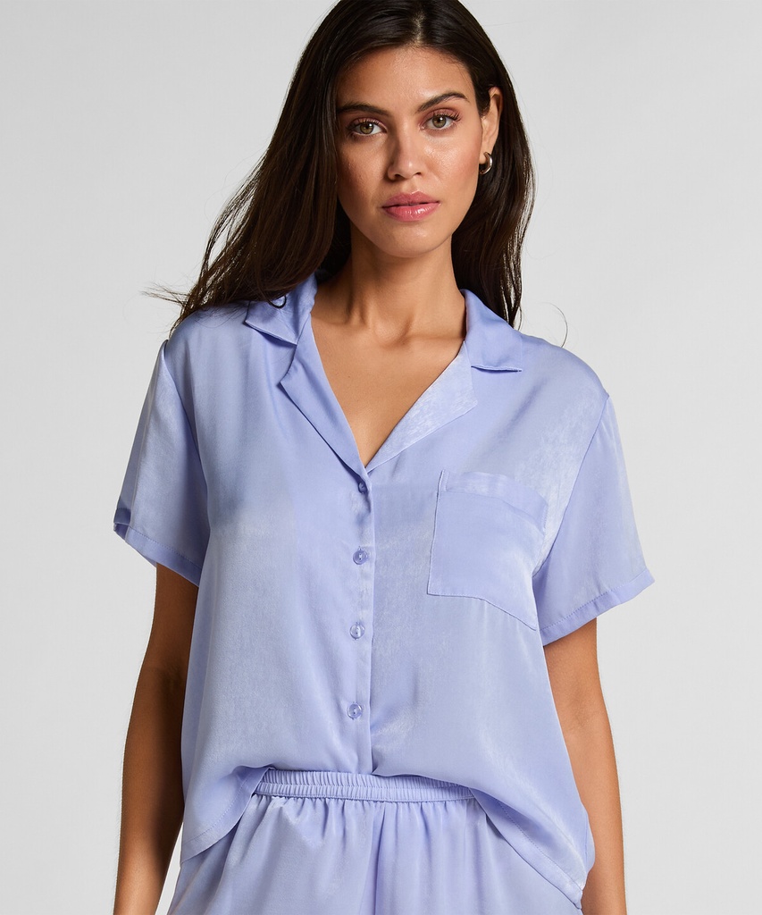 Veste à manches courtes en satin - Lavande pâle