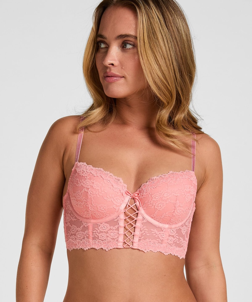 Padded Underwired Longline Bra Aveline - Rose