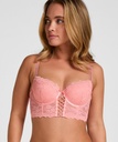 Soutien-gorge à armatures rembourré longline Aveline - Rose