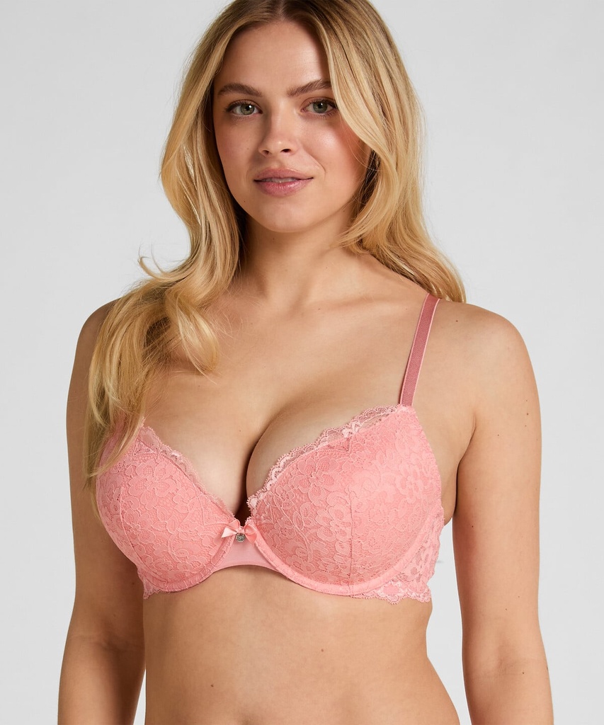 Soutien-gorge à armatures préformé push-up Marine - Rose
