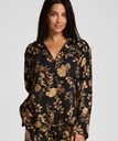 Veste de Pyjama Woven Print - Noir