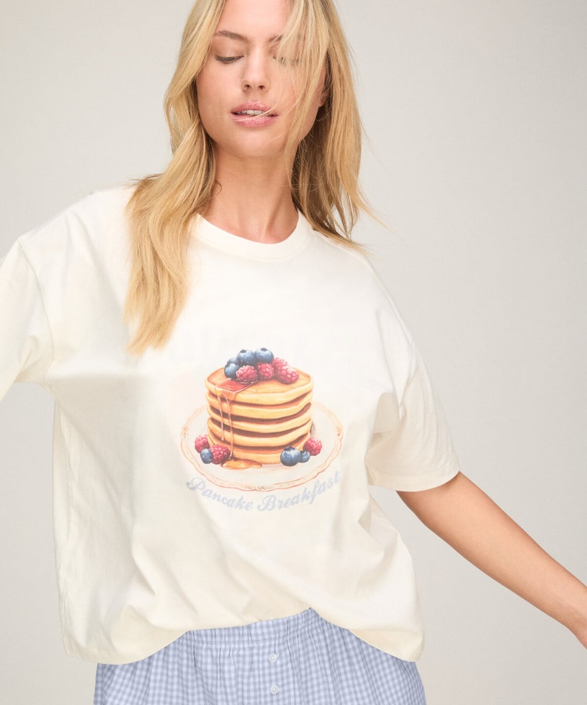 Ensemble Pyjama avec Short et T-shirt - Blanc