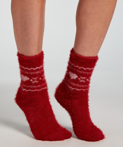 [300703001] Lot de 2 Paires de Chaussettes Cosy - Rouge