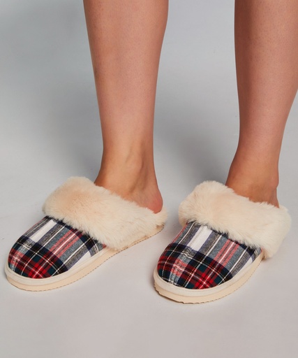 Pantoufles mules Teddy - Blanc