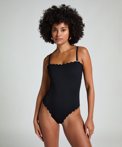 Maillot de bain Bandeau Scallop - Noir
