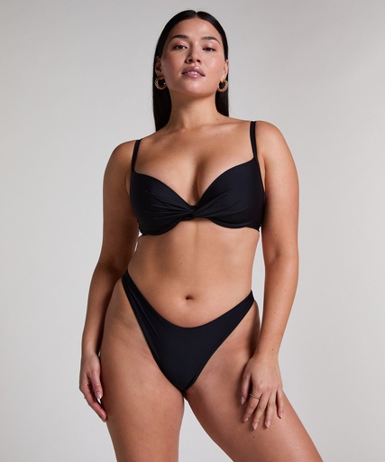 Slip de Bikini Échancrés Luna - Noir