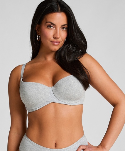 Soutien-gorge à armatures rembourré en coton - Gris