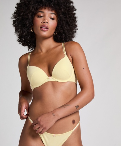 Soutien-gorge à armatures rembourré Pointelle - Jaune