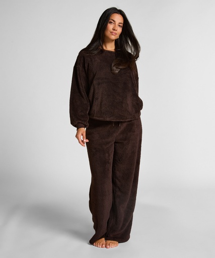 Top à manches longues Fluffy Fleece - Marron