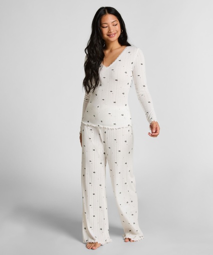 Pantalon de pyjama Pointelle - Blanc