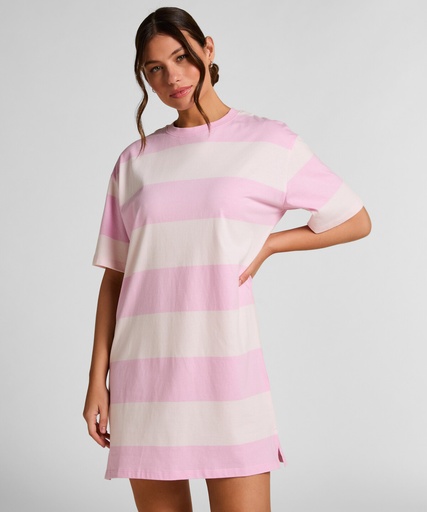 Chemise de nuit à col rond - Rose