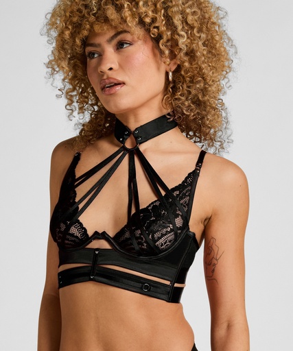 Soutien-gorge à armatures non rembourré longline Emmeline - Noir