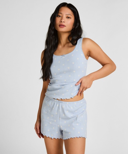 Short Pointelle - Bleu