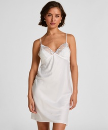 Nuisette en satin Peonie - Blanc, Blanc, coloris