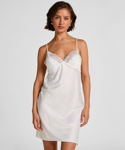 Nuisette en satin Peonie - Blanc