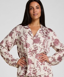 Veste de Pyjama Woven Print - Beige, Beige, coloris