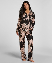 Pantalon de pyjama Flower - Noir, Noir, coloris