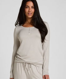 Ensemble Pyjama Rayé Henley - Gris, Gris, coloris