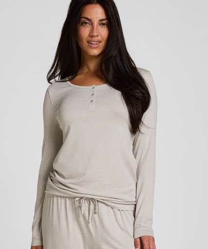 Ensemble Pyjama Rayé Henley - Gris