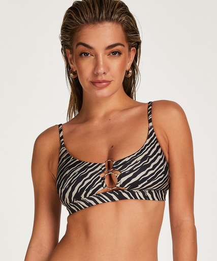 Zebra Bikini Top - Brown